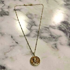 Awe Inspired Ruth Bader Ginsburg Necklace with Saturn Chain